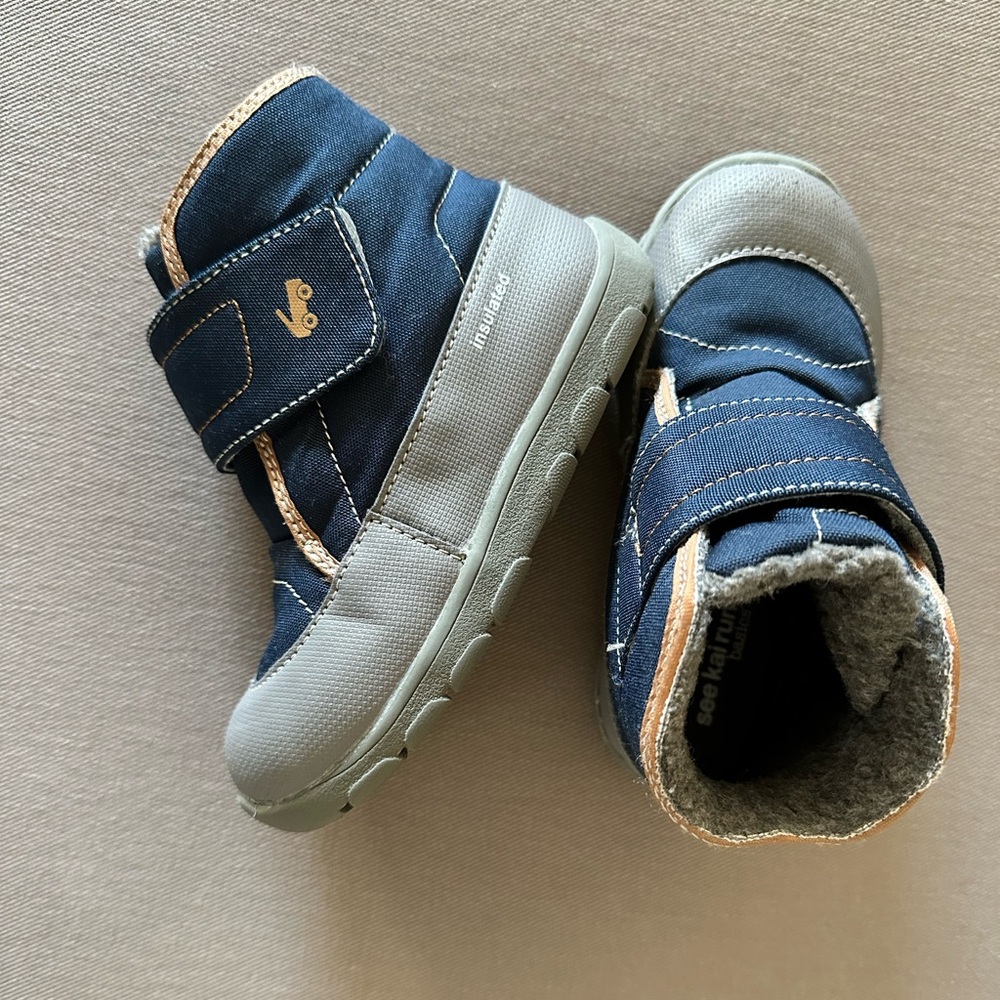 Kids Insulated Gray and Navy Blue Boots See Kai Run 11 toddlers. UEC with box - Picture 3 of 9